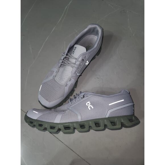 On cloud 5 men's US 15 athletic sneakers glacier reseda shoes - Picture 2 of 7